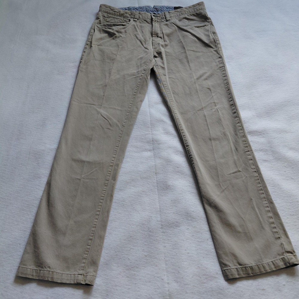 Saks Fifth Avenue Mens Khaki Chinos Pants 32x30 Pima Cotton Modal Beige